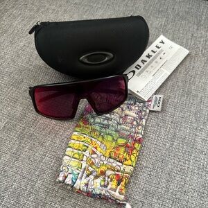 Oakley Sunglasses with Black Frame and Red Lenses